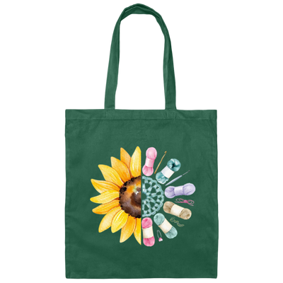 Sunflower Lover, Pretty Sunflower Crocheting Knitting For Women, Love Knitter Canvas Tote Bag