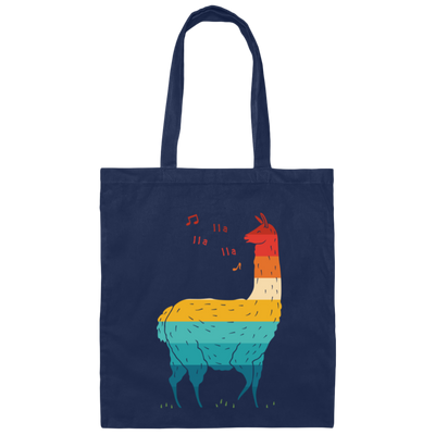 Song Of The Llama Retro Llama Animal But Love To Sing Canvas Tote Bag