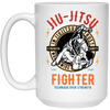 In Jiu Jitsu We Trust World Wide, Fighter Strength, Dignity Champ, Fighter Technique, Strength Combat Sport White Mug