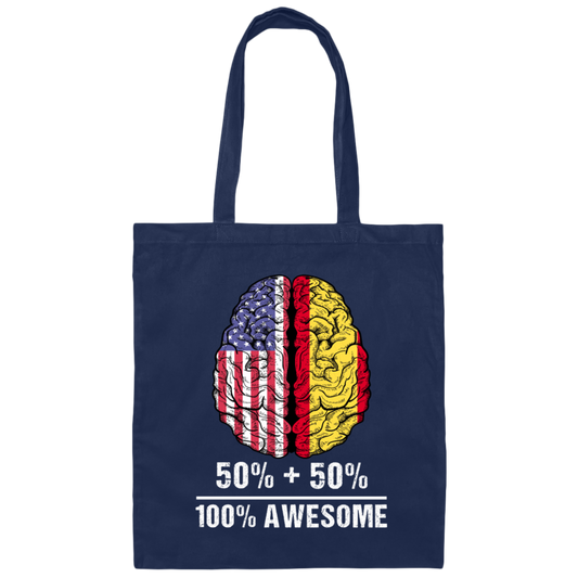 50 Spanish 50 American Grown Country Flags From USA Canvas Tote Bag