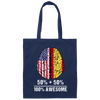 50 Spanish 50 American Grown Country Flags From USA Canvas Tote Bag