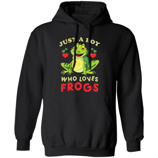 Just A Boy Who Love Frogs, I Love Frog, Funny Frog Pullover Hoodie