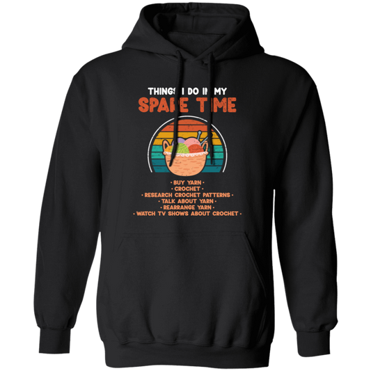 Things I Do In My Spare Time, Retro Knitting, Quilt Vintage Pullover Hoodie