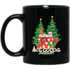 Hot Cocoa Season, Cute Cocoa Cup, Cute Mashmallow, Merry Christmas, Trendy Christmas Black Mug