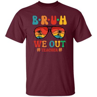 Retro Summer, Bruh We Out Teachers, Sunglasses Vintage Unisex T-Shirt