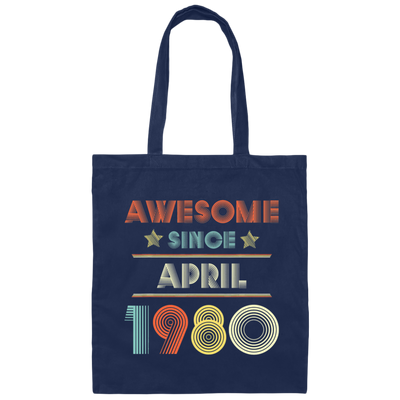 Birthday Day Awesome Since April 1980 Canvas Tote Bag