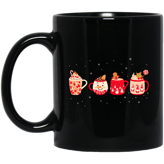 Christmas Cups, Coffee Cup, Set Cup Of Christmas, Merry Christmas, Trendy Christmas Black Mug