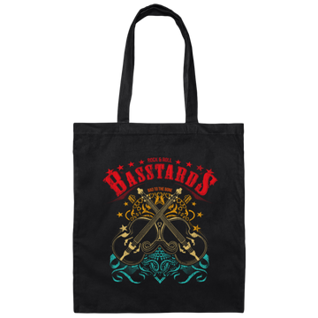 Bass Player Sugar Skull - Rock And Roll Basstards Canvas Tote Bag