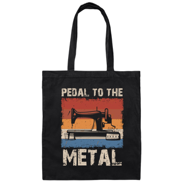 Sewing Love Gift, Pedal To The Metal Gift, Sewing Machine Vintage Canvas Tote Bag