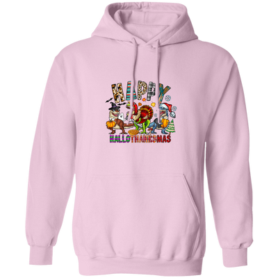 Happy Hallo-Thanks-Mas, Halloween Thanks Giving Christmas, Big Party Pullover Hoodie