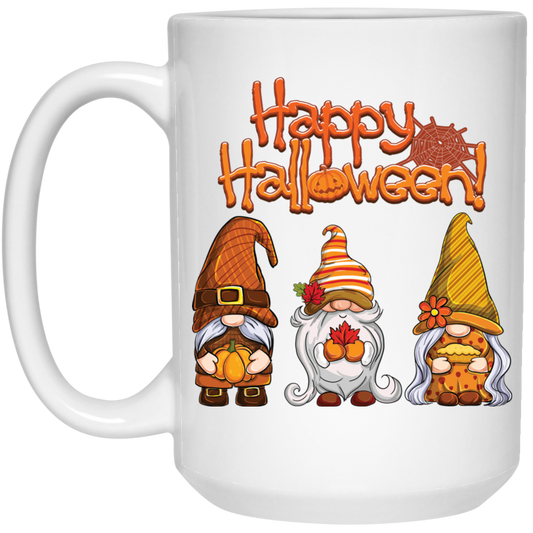 Happy Halloween, Gnome Halloween, Halloween Party White Mug