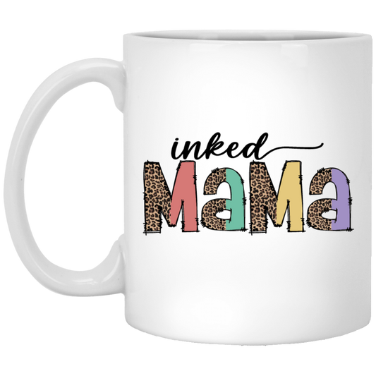 Inked Mama, Leopard Mama, Groovy Mama, Mother's Day White Mug