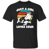 Cow Retro, Just A Girl Who Loves Cows, Scottish Highland Unisex T-Shirt