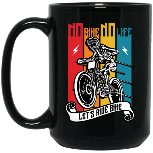No Bike No Life, Let's Ride Bike, Retro Bike, Motorcycle Vintage Black Mug