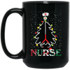 Nurse Christmas, Xmas Tree, Christmas Gift For Nurse Black Mug