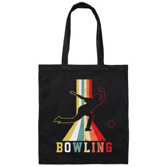 Colorful Bowling, Sporty Retro, Boy Gift, Bowling Lover Gift Canvas Tote Bag