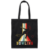 Colorful Bowling, Sporty Retro, Boy Gift, Bowling Lover Gift Canvas Tote Bag