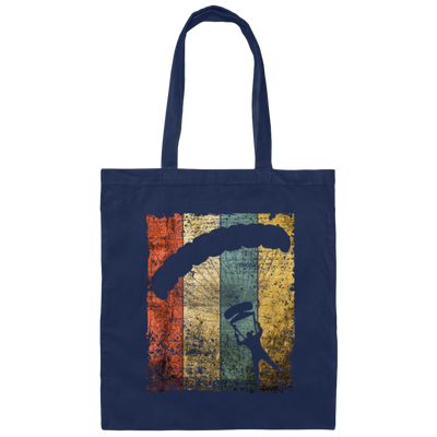 Skydiver, Retro Parachute, Paragliding Veterans Day, Army Vintage Style Canvas Tote Bag