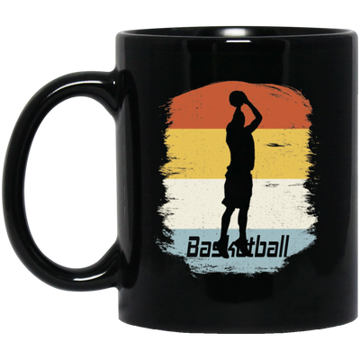 Volleyball Lover, Hoops Retro Style, Vintage Volleyball, Retro Sport Black Mug