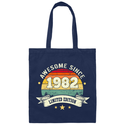 Retro 1982 Birthday Gift, Awesome Since 1982 Canvas Tote Bag