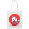 Cat Ramen, Love Ramen, Cat Eat Japanese Noodles Canvas Tote Bag