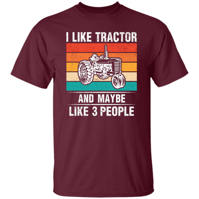 I Like Tractor And Maybe 3 People, Retro Tractor, Three Some Unisex T-Shirt