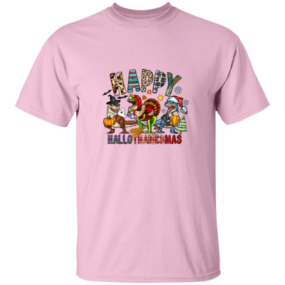 Happy Hallo-Thanks-Mas, Halloween Thanks Giving Christmas, Big Party Unisex T-Shirt