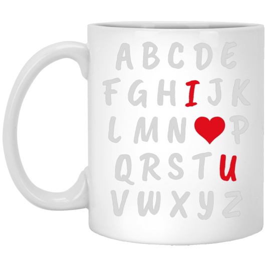 I Love You Alphabet, Love Valentine, Valentine Alphabet White Mug