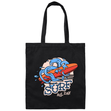 Water Sports Surf All Day Cool Gift For Surfers Canvas Tote Bag