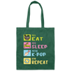 Kpop Lover Love Kpop Repeat Kpop For Me Canvas Tote Bag