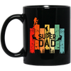 Retro Dad, Super Dad, Hiking Dad, Daddy Love Hiking Black Mug