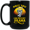 Llama Camping, Only You Can Prevent Drama, Love Llama, Best Retro Black Mug