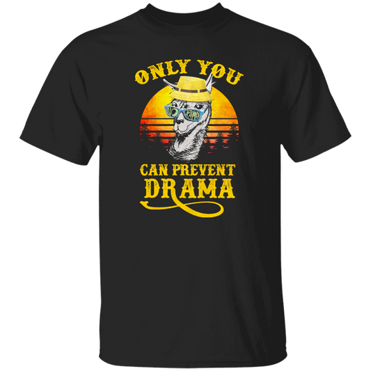 Llama Camping, Only You Can Prevent Drama, Love Llama, Best Retro Unisex T-Shirt