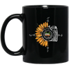 Camping Photography, Camera Sunflower, Love Sunflower, Love Camping Black Mug