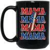 Mama American, Flash American, Peace And Star American Black Mug