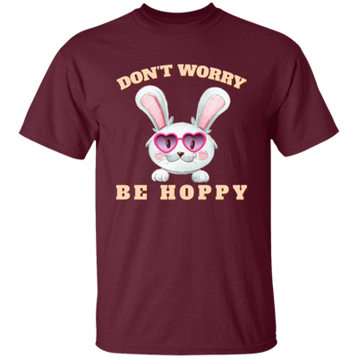 Don't Worry, Be Hoppy, Rabbit Wear Heart Glasses Unisex T-Shirt