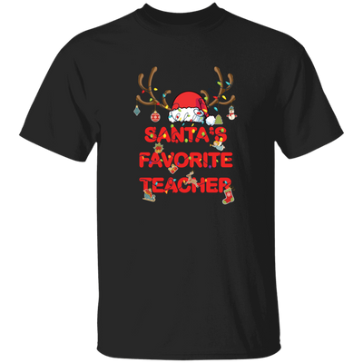 Santa Favorite Teacher, Santa Teacher, Funny Santa, Deer Santa Unisex T-Shirt