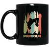 Movement Obstacle Course Parkour Vintage, Silhouette Freerunners Black Mug