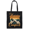 Retro Camping, Happy Camper Vintage Canvas Tote Bag