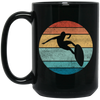 Surfing Distressed Beach, Vintage Surfer, Retro Surf Black Mug