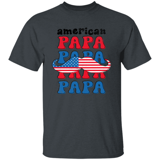 American Papa, Papa, Father's Day, Beard American Dad Unisex T-Shirt