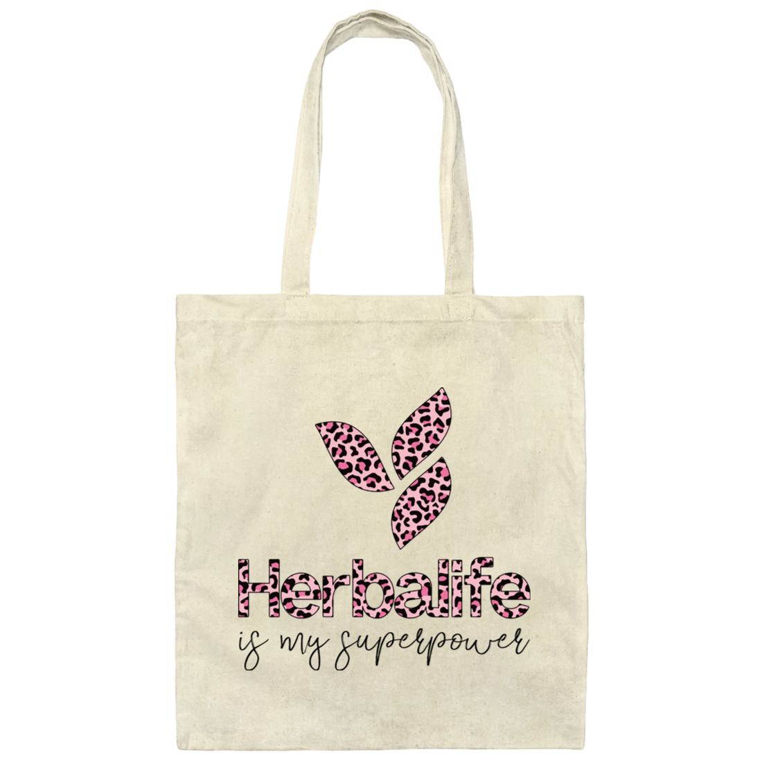 Herbalife New Logo Leopard Canvas Tote Bag