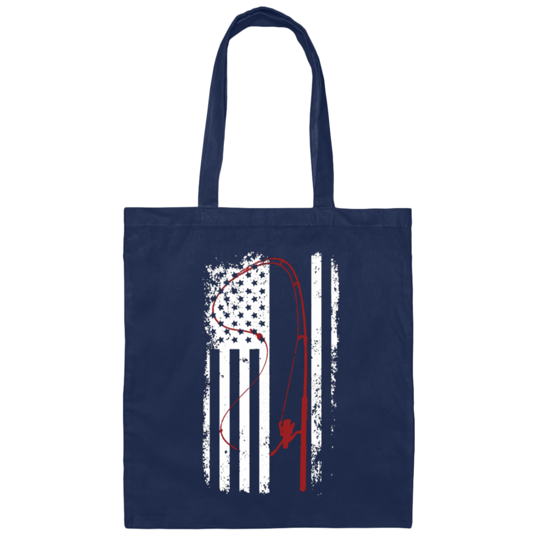 American Flag, Love To Fishing, Retro Fishing Lover, Fishing Lover Canvas Tote Bag