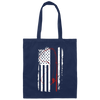 American Flag, Love To Fishing, Retro Fishing Lover, Fishing Lover Canvas Tote Bag