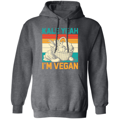 Kale Yeah, I'm Vegan, Retro Kale Yeah, Vegan Vintage Pullover Hoodie