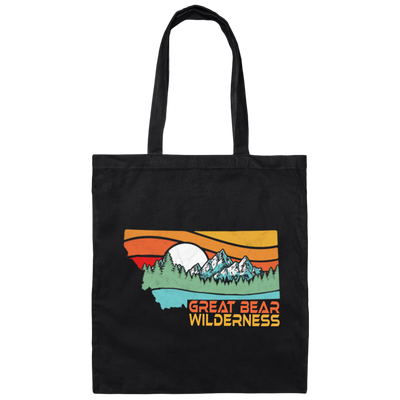 Great Bear, Montana Outdoors, Retro Mountains, Great Bear Wilderness Canvas Tote Bag