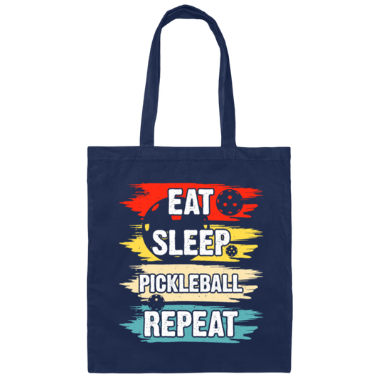 Pickleball Game, Love Pickleball, Ball Sport Gift, Eat Sleep Pickleball Repeat Canvas Tote Bag