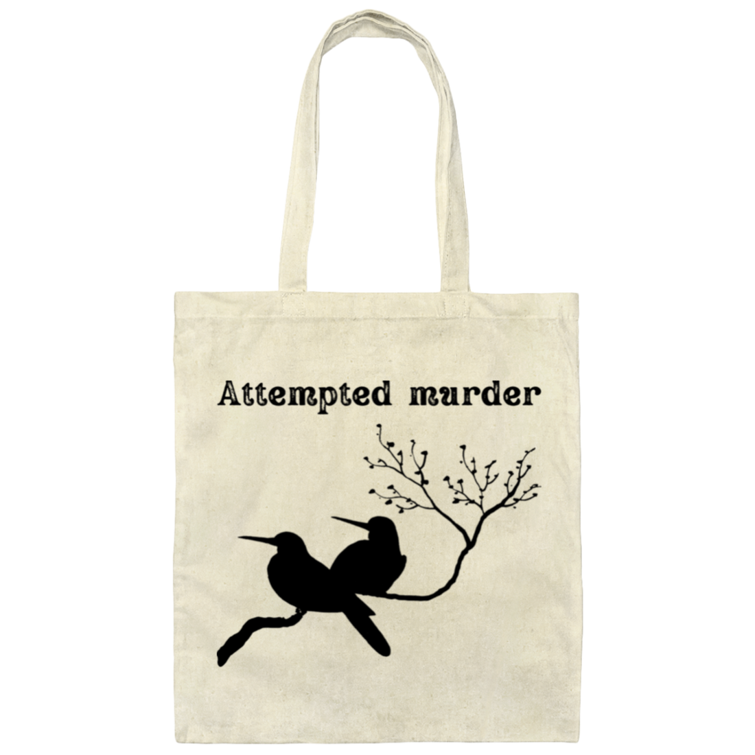 Attempted Murder, Couple Birds, Love Birds Silhouette Canvas Tote Bag