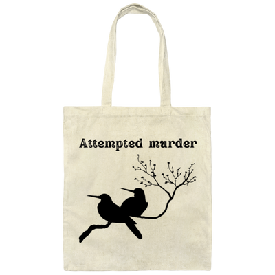 Attempted Murder, Couple Birds, Love Birds Silhouette Canvas Tote Bag