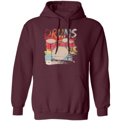 Gift For Drummer Retro Drums Passionate About Music Perfect For Orchestras Pullover Hoodie